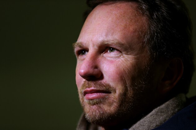 MILTON KEYNES, ENGLAND - JANUARY 27:  Infiniti Red Bull Racing Team Principal Christian Horner speaks with members of the media during the Red Bull Racing - Meet the 2015 Drivers event at the Milton Keynes SnoZone on January 27, 2015 in Milton Keynes, England.  (Photo by Clive Mason/Getty Images)