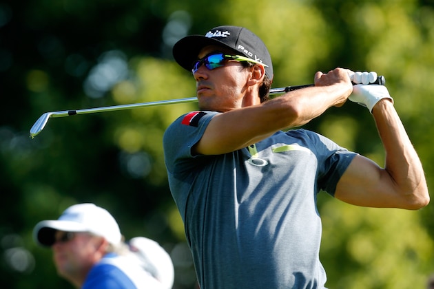 MUNICH, GERMANY - JUNE 26: Rafa Cabrera Bello of Spain tees off during the BMW International Open day two at the Eichenried Golf Club on June 26, 2015 in Munich, Germany. (Photo by Paul Thomas/Getty Images)
