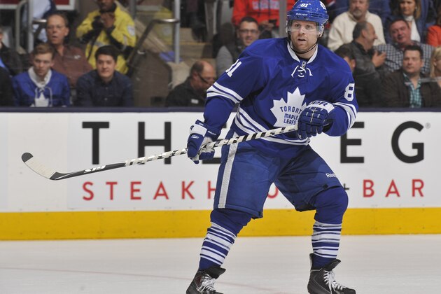 TORONTO, ON - APRIL 11:  Phil Kessel #81 of the Toronto Maple Leafs skates during NHL game action against the Montreal Canadiens April 11, 2015 at the Air Canada Centre in Toronto, Ontario, Canada. (Photo by Graig Abel/NHLI via Getty Images)