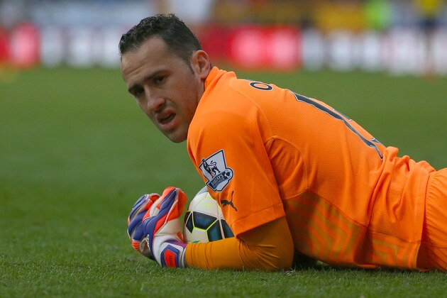 BURNLEY, ENGLAND - APRIL 11: David Ospina of Arsenal during the Barclays Premier League match between Burnley and Arsenal at Turf Moor on April 11, 2015 in Burnley, England. (Photo by Dave Thompson/Getty Images)