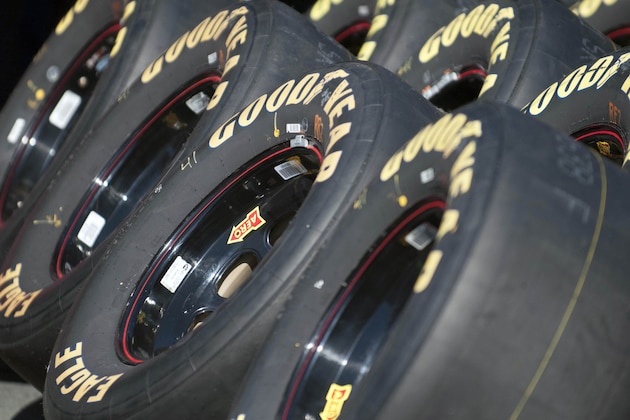 Jun 26, 2015; Sonoma, CA, USA; General view of tires before practice for the Toyota/Save Mart 350 at Sonoma Raceway. Mandatory Credit: Ed Szczepanski-USA TODAY Sports