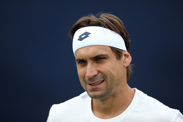 NOTTINGHAM, ENGLAND - JUNE 23:  David Ferrer of Spain on the practice court on day three of the Aegon Open Nottingham at Nottingham Tennis Centre on June 23, 2015 in Nottingham, England.  (Photo by Jan Kruger/Getty Images for LTA)