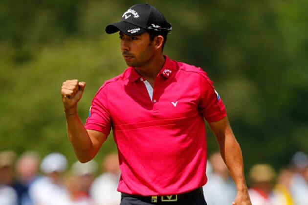 MUNICH, GERMANY - JUNE 28: Pablo Larrazabal of Spain gestures after a putt during the BMW International Open day four at the Eichenried Golf Club on June 28, 2015 in Munich, Germany. (Photo by Paul Thomas/Getty Images)