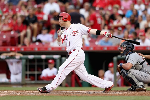CINCINNATI, OH - JUNE 17:  Todd Frazier #21 of the Cincinnati Reds hits a home run during the game against the Detroit Tigers at Great American Ball Park on June 17, 2015 in Cincinnati, Ohio.  (Photo by Andy Lyons/Getty Images)