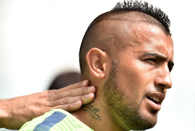 TURIN, ITALY - JUNE 01:  Arturo Vidal of Juventus FC looks on during the Juventus Media Day at Juventus Arena on June 1, 2015 in Turin, Italy.  (Photo by Valerio Pennicino/Getty Images)