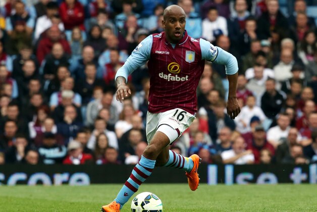 BIRMINGHAM, ENGLAND - MAY 24: Fabian Delph of Aston Villa during the Barclays Premier League match between Aston Villa and Burnley at Villa Park on May 24, 2015 in Birmingham, England.  (Photo by David Jones/Getty Images)