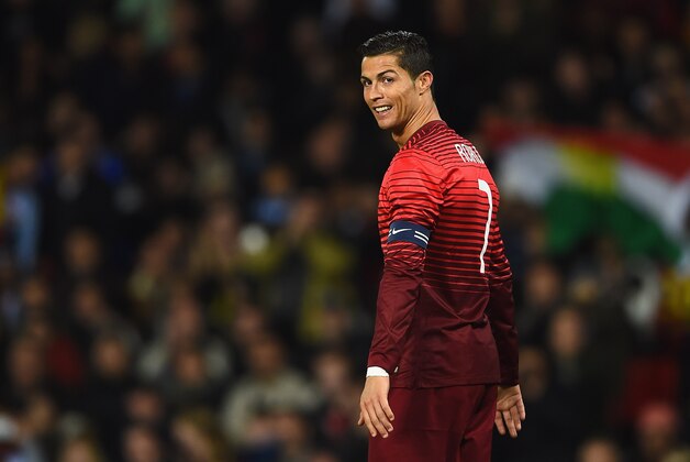 MANCHESTER, ENGLAND - NOVEMBER 18:  Cristiano Ronaldo of Portugal looks on during the International Friendly match between Argentina and Portugal at Old Trafford on November 18, 2014 in Manchester, England.  (Photo by Laurence Griffiths/Getty Images)