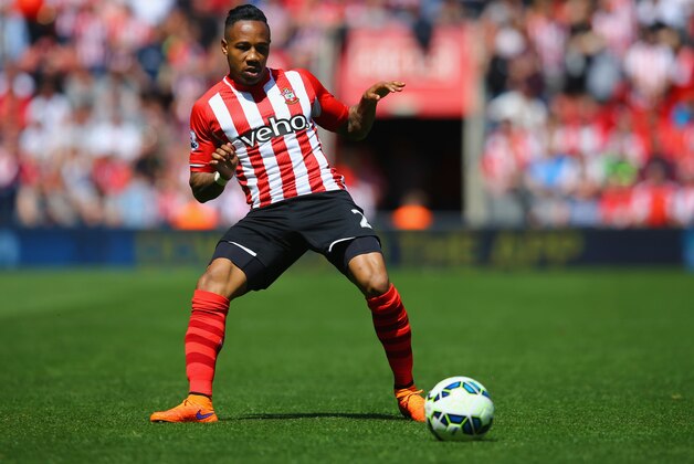 SOUTHAMPTON, ENGLAND - MAY 16:  Nathaniel Clyne of Southampton on the ball during the Barclays Premier League match between Southampton and Aston Villa at St Mary's Stadium on May 16, 2015 in Southampton, England.  (Photo by Richard Heathcote/Getty Images)