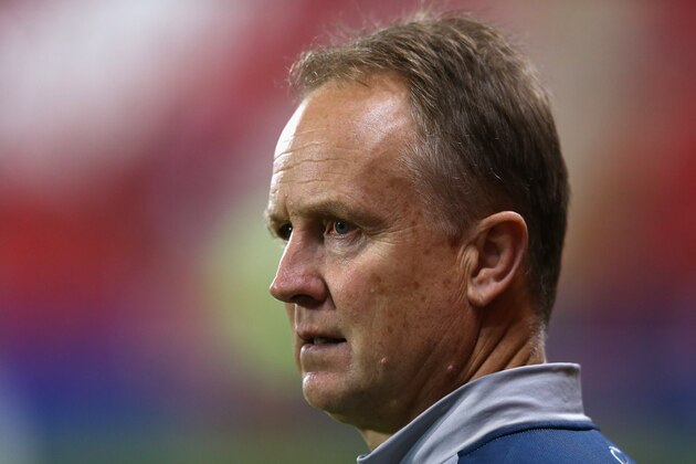 ROTHERHAM, ENGLAND - NOVEMBER 14:  Sean O'Driscoll the coach of England U19 looks on prior to the International friendly match between England U19 and Italy U19 at The New York Stadium on November 14, 2014 in Rotherham, England.  (Photo by Alex Livesey/Getty Images)