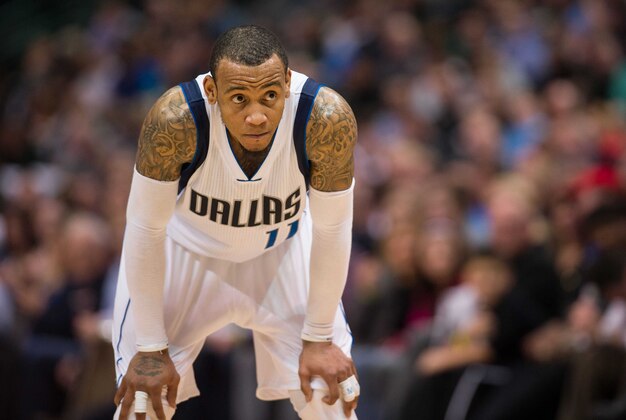 Mar 20, 2015; Dallas, TX, USA; Dallas Mavericks guard Monta Ellis (11) during the game against the Memphis Grizzlies at the American Airlines Center. The Grizzlies defeated the Mavericks 112-101. Mandatory Credit: Jerome Miron-USA TODAY Sports