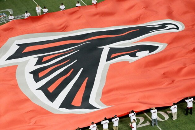 ATLANTA, GA - JANUARY 15: A giant flag with the Atlanta Falcons logo is seen on the field against the Green Bay Packers during their 2011 NFC divisional playoff game at Georgia Dome on January 15, 2011 in Atlanta, Georgia. (Photo by Kevin C. Cox/Getty Images) ATLANTA, GA - JANUARY 15: A giant flag with the Atlanta Falcons logo is seen on the field against the Green Bay Packers during their 2011 NFC divisional playoff game at Georgia Dome on January 15, 2011 in Atlanta, Georgia. (Photo by Kevin C. Cox/Getty Images)