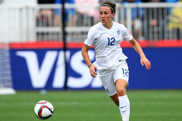 MONCTON, NB - JUNE 09: Lucy Bronze #12 of England takes the ball in the first half against France during the FIFA Women's World Cup 2015 Group F match at Moncton Stadium on June 9, 2015 in Moncton, Canada. (Photo by Elsa/Getty Images) MONCTON, NB - JUNE 09: Lucy Bronze #12 of England takes the ball in the first half against France during the FIFA Women's World Cup 2015 Group F match at Moncton Stadium on June 9, 2015 in Moncton, Canada. (Photo by Elsa/Getty Images)