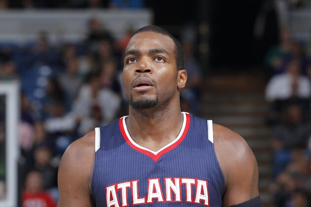 SACRAMENTO, CA - MARCH 16: Paul Millsap #4 of the Atlanta Hawks looks on during the game against the Sacramento Kings on March 16, 2015 at Sleep Train Arena in Sacramento, California. NOTE TO USER: User expressly acknowledges and agrees that, by downloading and or using this photograph, User is consenting to the terms and conditions of the Getty Images Agreement. Mandatory Copyright Notice: Copyright 2015 NBAE (Photo by Rocky Widner/NBAE via Getty Images)