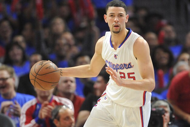 May 8, 2015; Los Angeles, CA, USA; Los Angeles Clippers  guard Austin Rivers (25) controls the ball against the Houston Rockets during the second half in game three of the second round of the NBA Playoffs. at Staples Center. Mandatory Credit: Gary A. Vasquez-USA TODAY Sports