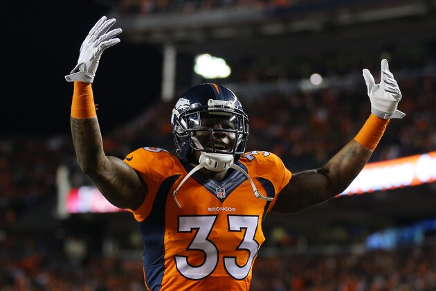 DENVER, CO - NOVEMBER 17:  Duke Ihenacho #33 of the Denver Broncos prepares for their game against the Kansas City Chiefs at Sports Authority Field at Mile High on November 17, 2013 in Denver, Colorado.  (Photo by Justin Edmonds/Getty Images)