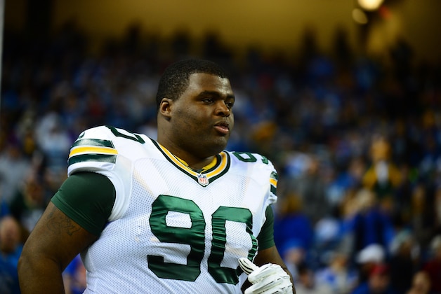 Nov 28, 2013; Detroit, MI, USA; Green Bay Packers defensive end B.J. Raji (90) against the Detroit Lions at Ford Field. Mandatory Credit: Andrew Weber-USA TODAY Sports