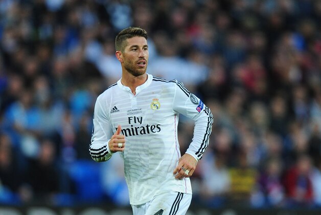 CARDIFF, WALES - AUGUST 12:  Real Madrid player Sergio Ramos in action during the UEFA Super Cup match between Real Madrid and Sevilla FC  at Cardiff City Stadium on August 12, 2014 in Cardiff, Wales.  (Photo by Stu Forster/Getty Images)