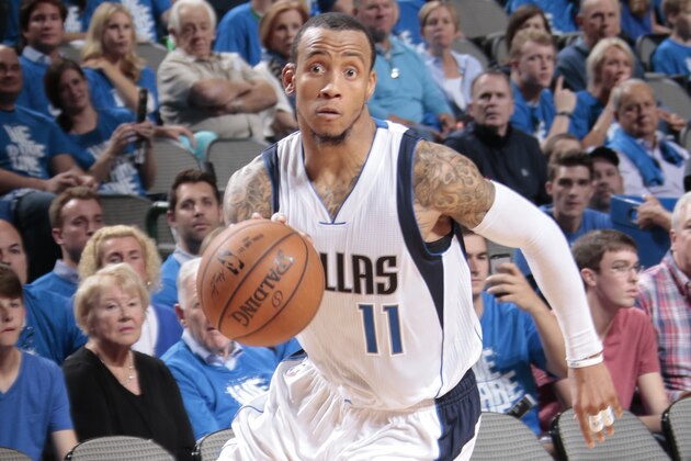 DALLAS, TX - APRIL 24: Monta Ellis #11 of the Dallas Mavericks drives against the Houston Rockets during Game Three of the Western Conference Quarterfinals of the 2015 NBA Playoffs on April 24, 2015 at the American Airlines Center in Dallas, Texas. NOTE TO USER: User expressly acknowledges and agrees that, by downloading and or using this photograph, User is consenting to the terms and conditions of the Getty Images License Agreement. Mandatory Copyright Notice: Copyright 2015 NBAE (Photo by Glenn James/NBAE via Getty Images)