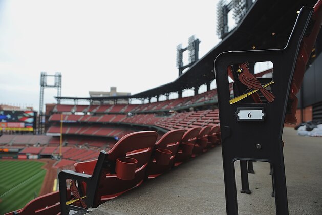 ST. LOUIS, MO - JUNE 3:  Seats sit empty prior to a game between the St. Louis Cardinals and the Milwaukee Brewers at Busch Stadium on June 3, 2015 in St. Louis, Missouri.  (Photo by Michael Thomas/Getty Images)