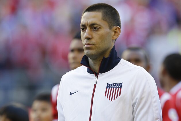 USA's Clint Dempsey stands during player introductions  before a World Cup qualifier soccer match against Panama, Tuesday, June 11, 2013, in Seattle. (AP Photo/Ted S. Warren)