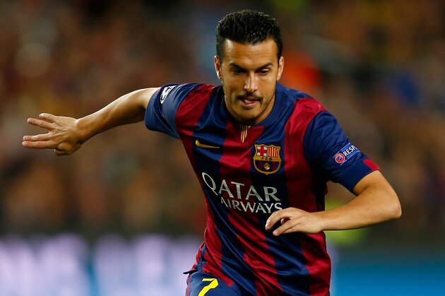 BARCELONA, SPAIN - APRIL 21:  Pedro Rodriguez of Barcelona in action during the UEFA Champions League Quarter Final second leg match between FC Barcelona and Paris Saint-Germain at Camp Nou on April 21, 2015 in Barcelona, Spain.  (Photo by Clive Rose/Getty Images)