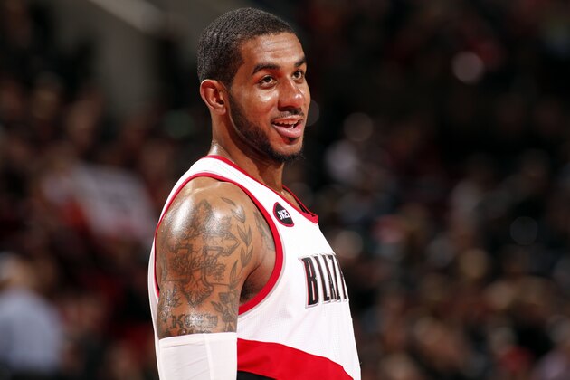 PORTLAND, OR - APRIL 1: LaMarcus Aldridge #12 of the Portland Trail Blazers stands on the court during a game against the Los Angeles Clippers on April 1, 2015 at the Moda Center in Portland, Oregon. NOTE TO USER: User expressly acknowledges and agrees that, by downloading and or using this Photograph, user is consenting to the terms and conditions of the Getty Images License Agreement. Mandatory Copyright Notice: Copyright 2015 NBAE (Photo by Cameron Browne/NBAE via Getty Images)