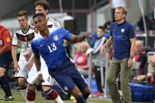 United States' head coach Juergen Klinsmann, right, attends the soccer friendly match between Germany and the United States in Cologne, western Germany, Wednesday, June 10, 2015. (AP Photo/Martin Meissner) United States' head coach Juergen Klinsmann, right, attends the soccer friendly match between Germany and the United States in Cologne, western Germany, Wednesday, June 10, 2015. (AP Photo/Martin Meissner)