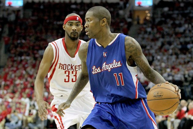 May 4, 2015; Houston, TX, USA; Los Angeles Clippers guard Jamal Crawford (11) dribbles against Houston Rockets guard Corey Brewer (33) in game one of the second round of the NBA Playoffs at Toyota Center. Los Angeles Clippers won 117 to 101. Mandatory Credit: Thomas B. Shea-USA TODAY Sports May 4, 2015; Houston, TX, USA; Los Angeles Clippers guard Jamal Crawford (11) dribbles against Houston Rockets guard Corey Brewer (33) in game one of the second round of the NBA Playoffs at Toyota Center. Los Angeles Clippers won 117 to 101. Mandatory Credit: Thomas B. Shea-USA TODAY Sports