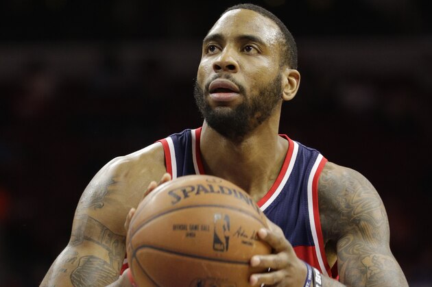 Washington Wizards' Rasual Butler in action during an NBA basketball game against the Philadelphia 76ers, Friday, Feb. 27, 2015, in Philadelphia. (AP Photo/Matt Slocum)