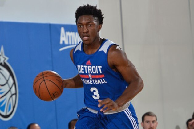 ORLANDO, FL - JULY 4: Stanley Johnson #3 of the Detroit Pistons dribbles the ball against the Orlando Magic on July 4, 2015 at Amway Center in Orlando, Florida. NOTE TO USER: User expressly acknowledges and agrees that, by downloading and or using this photograph, User is consenting to the terms and conditions of the Getty Images License Agreement. Mandatory Copyright Notice: Copyright 2015 NBAE (Photo by Fernando Medina/NBAE via Getty Images) ORLANDO, FL - JULY 4: Stanley Johnson #3 of the Detroit Pistons dribbles the ball against the Orlando Magic on July 4, 2015 at Amway Center in Orlando, Florida. NOTE TO USER: User expressly acknowledges and agrees that, by downloading and or using this photograph, User is consenting to the terms and conditions of the Getty Images License Agreement. Mandatory Copyright Notice: Copyright 2015 NBAE (Photo by Fernando Medina/NBAE via Getty Images)