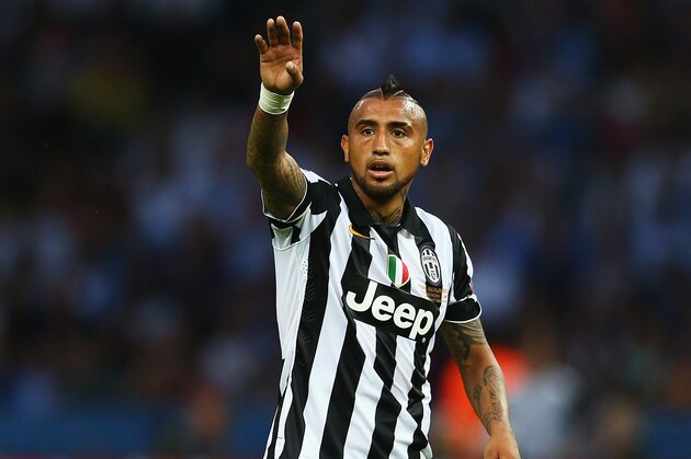 BERLIN, GERMANY - JUNE 06: Arturo Vidal of Juventus gestures during the UEFA Champions League Final between Juventus and FC Barcelona at Olympiastadion on June 6, 2015 in Berlin, Germany.  (Photo by Paul Gilham/Getty Images)
