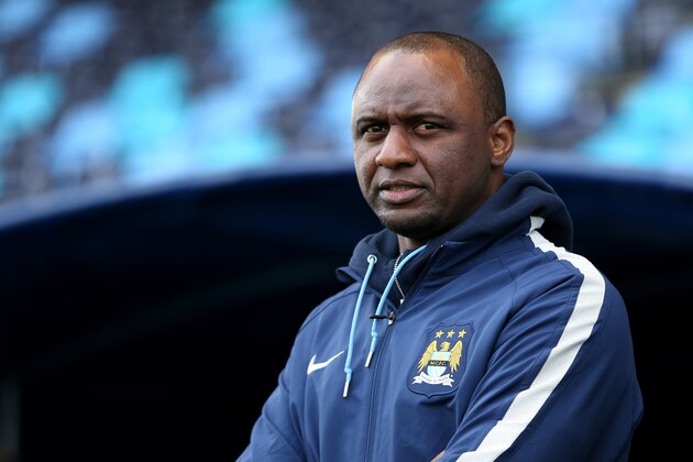 MANCHESTER, ENGLAND - FEBRUARY 24:  Reserve team manager of Manchester City FC Patrick Vieira looks on during the UEFA Youth League Round of 16 match between Manchester City FC and FC Schalke 04 at City Football Academy on February 24, 2015 in Manchester, England.  (Photo by Jan Kruger/Getty Images)