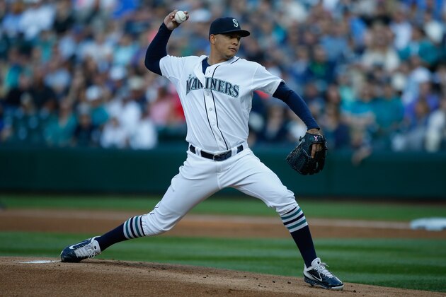 SEATTLE, WA - JUNE 20:  Starting pitcher Taijuan Walker #32 of the Seattle Mariners pitches against the Houston Astros in the first inning at Safeco Field on June 20, 2015 in Seattle, Washington.  (Photo by Otto Greule Jr/Getty Images)