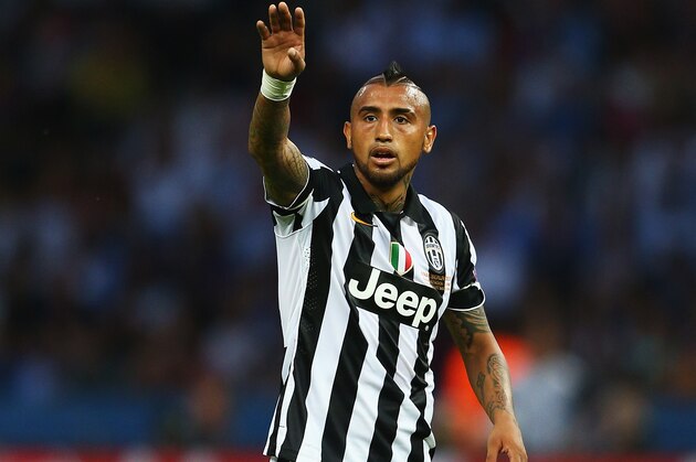 BERLIN, GERMANY - JUNE 06: Arturo Vidal of Juventus gestures during the UEFA Champions League Final between Juventus and FC Barcelona at Olympiastadion on June 6, 2015 in Berlin, Germany.  (Photo by Paul Gilham/Getty Images)