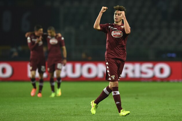 TURIN, ITALY - OCTOBER 29:  Matteo Darmian of Torino FC celebrates after scoring the opening goal during the Serie A match between Torino FC and Parma FC at Stadio Olimpico di Torino on October 29, 2014 in Turin, Italy.  (Photo by Valerio Pennicino/Getty Images)
