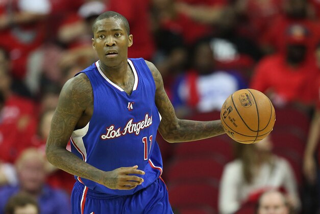 May 4, 2015; Houston, TX, USA;  Los Angeles Clippers guard Jamal Crawford (11) dribbles against the Houston Rockets in the second half in game one of the second round of the NBA Playoffs at Toyota Center. Los Angeles Clippers won 117 to 101. Mandatory Credit: Thomas B. Shea-USA TODAY Sports