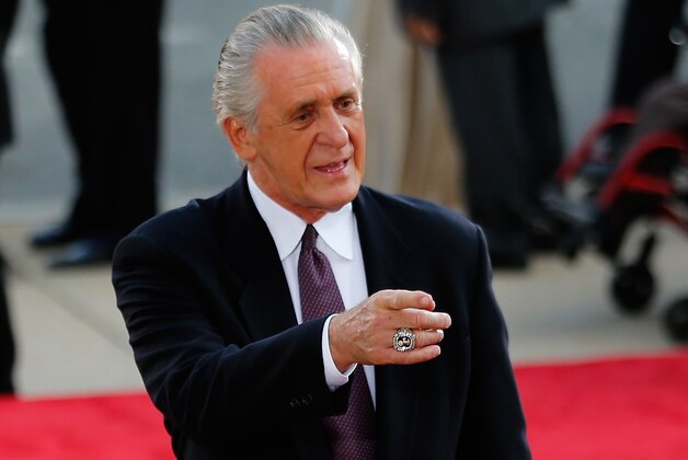 SPRINGFIELD, MA - AUGUST 8:  Pat Riley arrives for the 2014 Basketball Hall of Fame Enshrinement Ceremony at Symphony Hall on August 8, 2014 in Springfield, Massachusetts. (Photo by Jim Rogash/Getty Images)