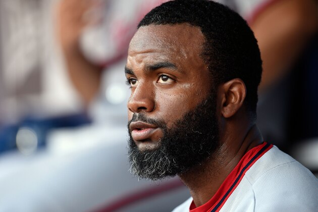 Jun 30, 2015; Atlanta, GA, USA; Washington Nationals center fielder Denard Span (2) shown in the dugout against the Atlanta Braves during the first inning at Turner Field. The Nationals defeated the Braves 6-1.  Mandatory Credit: Dale Zanine-USA TODAY Sports