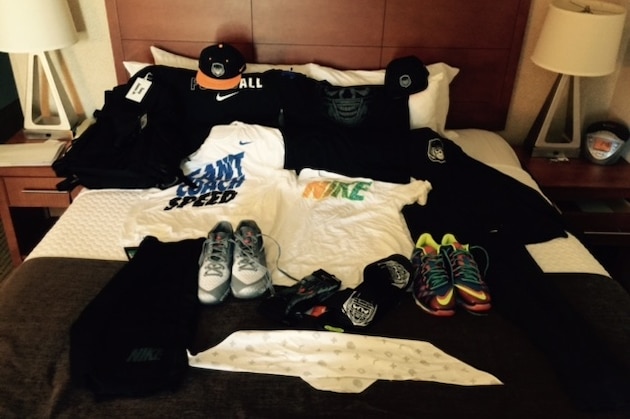 A fresh batch of exclusive Nike gear awaits players such as 4-star RB and Notre Dame commit Tony Jones Jr. upon his arrival at The Opening.