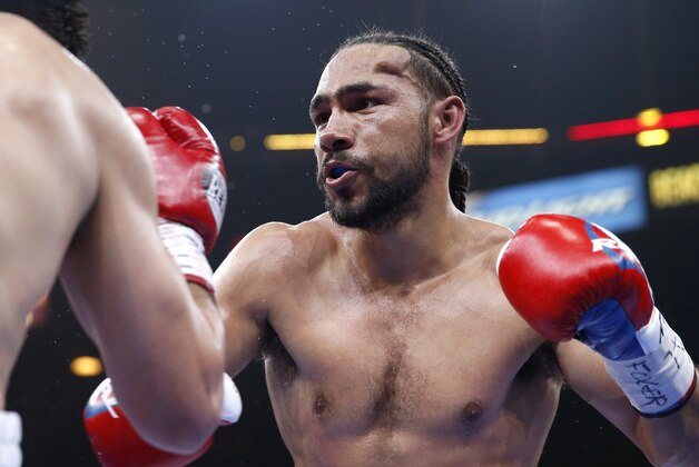 Keith Thurman has a knot on his forehead during his boxing match against Robert Guerrero, Saturday, March 7, 2015 in Las Vegas. Thurman won by unanimous decision. (AP Photo/Eric Jamison) Keith Thurman has a knot on his forehead during his boxing match against Robert Guerrero, Saturday, March 7, 2015 in Las Vegas. Thurman won by unanimous decision. (AP Photo/Eric Jamison)
