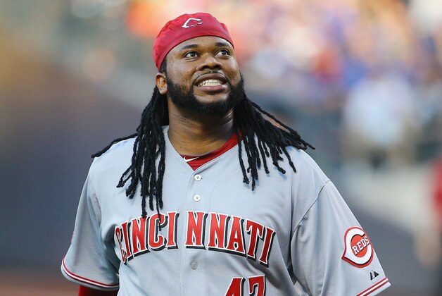 NEW YORK, NY - JUNE 26:  Johnny Cueto #47 of the Cincinnati Reds walks back to the dugout after the first inning against the New York Mets during their game at Citi Field on June 26, 2015 in New York City.  (Photo by Al Bello/Getty Images)