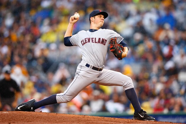 PITTSBURGH, PA - JULY 03:  Trevor Bauer #47 of the Cleveland Indians pitches in the third inning against the Pittsburgh Pirates during the interleague game at PNC Park on July 3, 2015 in Pittsburgh, Pennsylvania.  (Photo by Jared Wickerham/Getty Images)