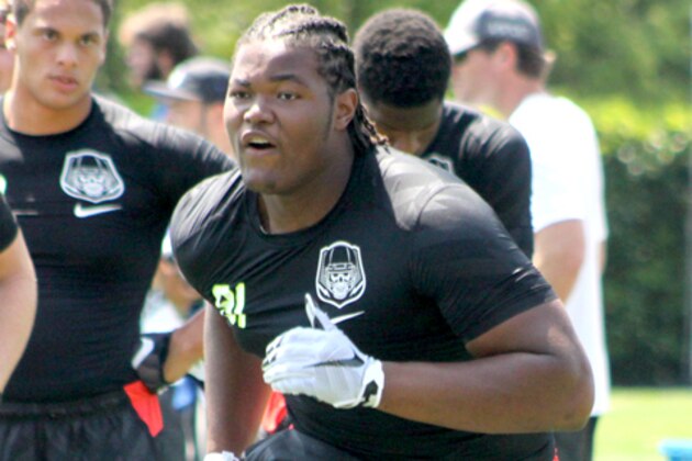 Defensive tackle Rashan Gary, the nation's top-ranked player, was one of the many athletes who put on a show at The Opening on Wednesday. Defensive tackle Rashan Gary, the nation's top-ranked player, was one of the many athletes who put on a show at The Opening on Wednesday.
