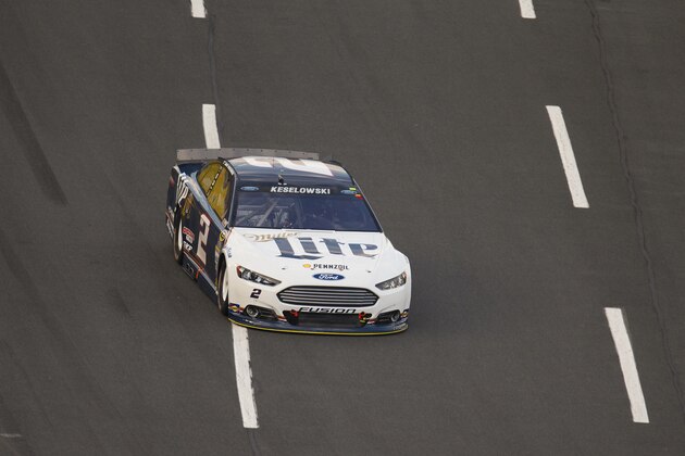 Brad Keselowski races during qualifying for the NASCAR Sprint All-Star auto race at Charlotte Motor Speedway in Concord, N.C., on Saturday, May 16, 2015. (AP Photo/Chris Keane) Brad Keselowski races during qualifying for the NASCAR Sprint All-Star auto race at Charlotte Motor Speedway in Concord, N.C., on Saturday, May 16, 2015. (AP Photo/Chris Keane)