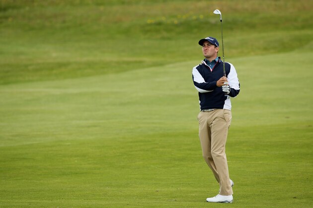 GULLANE, SCOTLAND - JULY 10: Daniel Brooks of England hits an approach shot on the 16th hole during the second round of the Aberdeen Asset Management Scottish Open at Gullane Golf Club on July 10, 2015 in Gullane, East Lothian, Scotland.  (Photo by Mike Ehrmann/Getty Images)