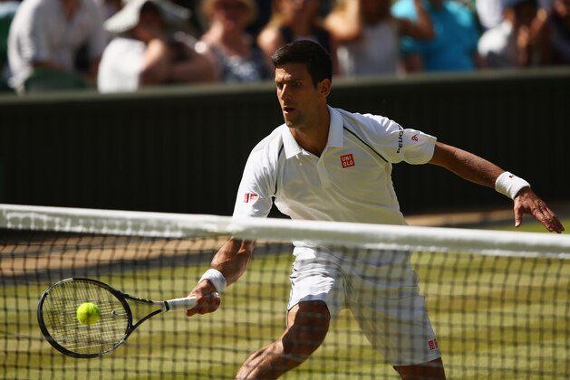LONDON, ENGLAND - JULY 10: Novak Djokovic of Serbia plays a forehand in the Gentlemens Singles Semi Final match against Richard Gasquet of France during day eleven of the Wimbledon Lawn Tennis Championships at the All England Lawn Tennis and Croquet Club on July 10, 2015 in London, England. (Photo by Clive Brunskill/Getty Images) LONDON, ENGLAND - JULY 10: Novak Djokovic of Serbia plays a forehand in the Gentlemens Singles Semi Final match against Richard Gasquet of France during day eleven of the Wimbledon Lawn Tennis Championships at the All England Lawn Tennis and Croquet Club on July 10, 2015 in London, England. (Photo by Clive Brunskill/Getty Images)