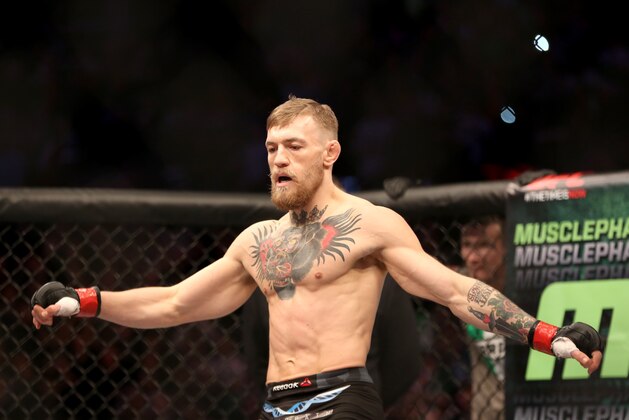 Conor McGregor is seen in the ring against Denis Siver, of Germany, before their featherweight fight at UFC Fight Night, Sunday, January 18, 2015 in Boston. McGregor won via 2nd round TKO. (AP Photo/Gregory Payan) Conor McGregor is seen in the ring against Denis Siver, of Germany, before their featherweight fight at UFC Fight Night, Sunday, January 18, 2015 in Boston. McGregor won via 2nd round TKO. (AP Photo/Gregory Payan)