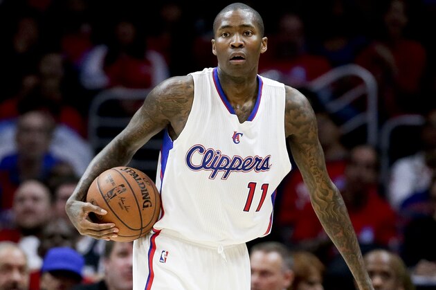 Los Angeles Clippers guard Jamal Crawford plays against the San Antonio Spurs during Game 2 of a first-round NBA basketball playoff series in Los Angeles, Thursday, April 23, 2015. The Spurs won 111-107 in overtime. (AP Photo/Chris Carlson)