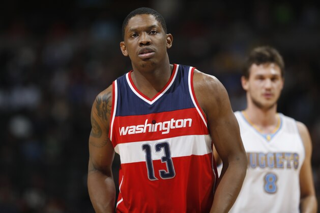 Washington Wizards forward Kevin Seraphin, of France, takes the court against the Denver Nuggets in the first quarter of an NBA basketball game Sunday, Jan. 25, 2015, in Denver. (AP Photo/David Zalubowski) Washington Wizards forward Kevin Seraphin, of France, takes the court against the Denver Nuggets in the first quarter of an NBA basketball game Sunday, Jan. 25, 2015, in Denver. (AP Photo/David Zalubowski)