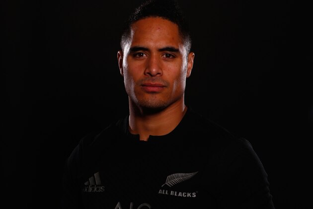 CHRISTCHURCH, NEW ZEALAND - JULY 10:  Aaron Smith of the All Blacks poses for a portrait  during a New Zealand All Blacks portrait session at the George Hotel on July 10, 2015 in Christchurch, New Zealand.  (Photo by Phil Walter/Getty Images)